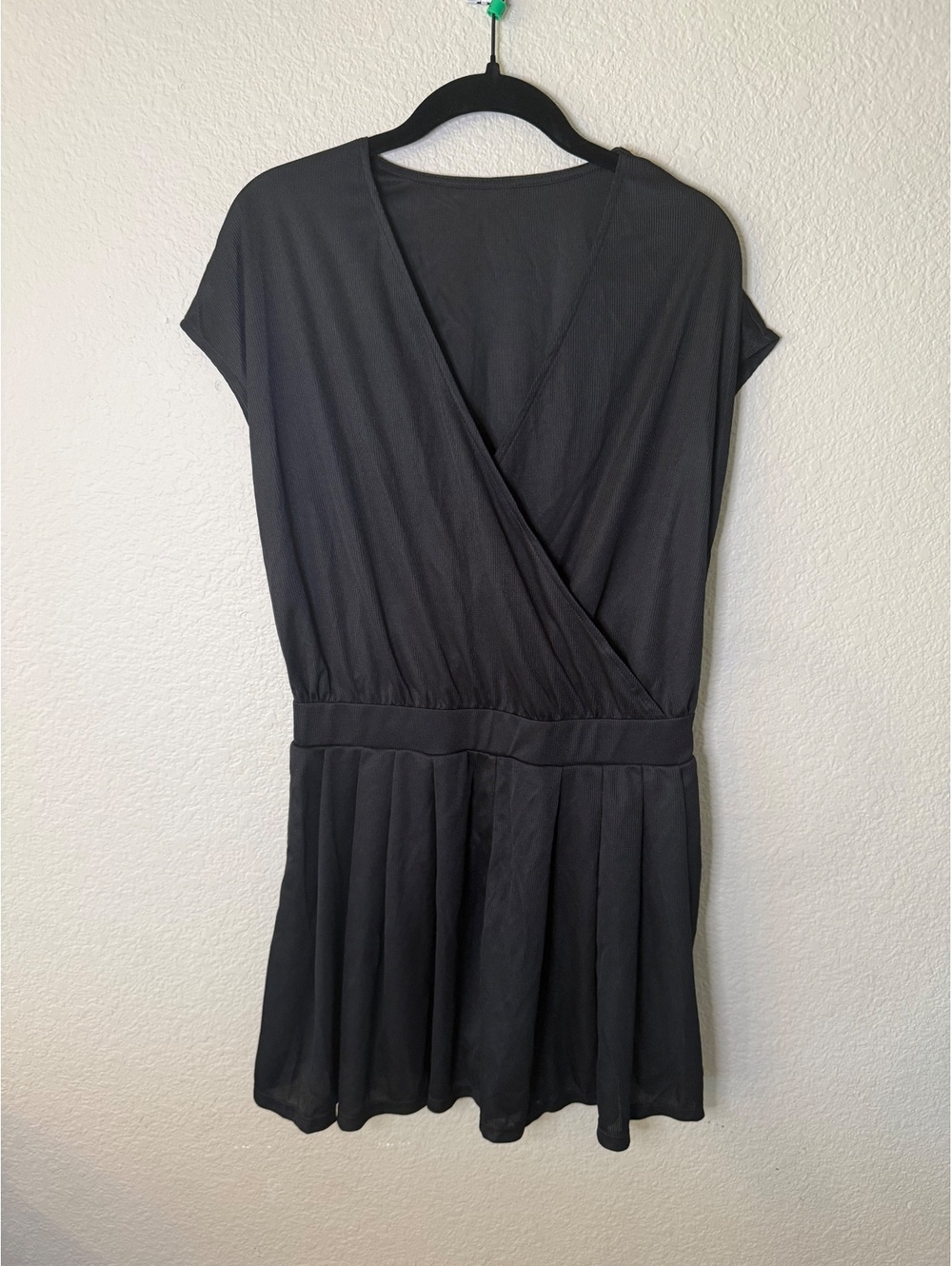 Halara Medium Waffle Romper in Black
